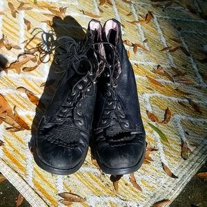 Ariat Black Leather Riding Boots kilties sz 9.5